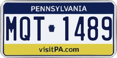 PA license plate MQT1489