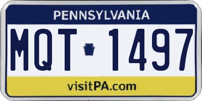 PA license plate MQT1497