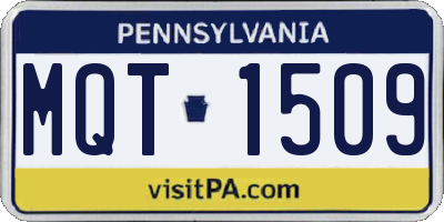PA license plate MQT1509