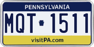 PA license plate MQT1511