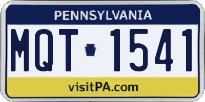 PA license plate MQT1541
