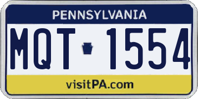 PA license plate MQT1554