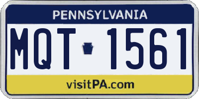 PA license plate MQT1561
