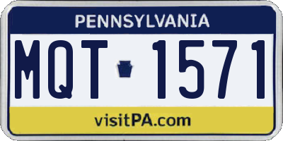 PA license plate MQT1571