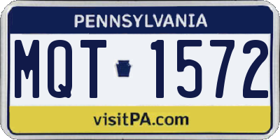 PA license plate MQT1572