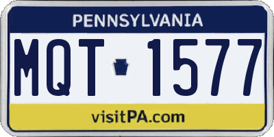 PA license plate MQT1577