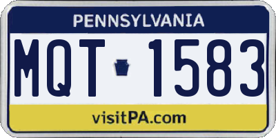 PA license plate MQT1583