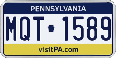 PA license plate MQT1589
