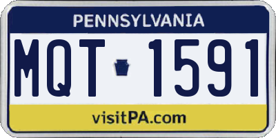 PA license plate MQT1591