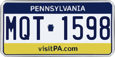 PA license plate MQT1598