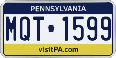 PA license plate MQT1599