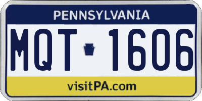 PA license plate MQT1606