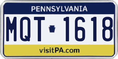 PA license plate MQT1618