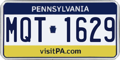 PA license plate MQT1629