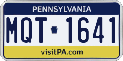 PA license plate MQT1641