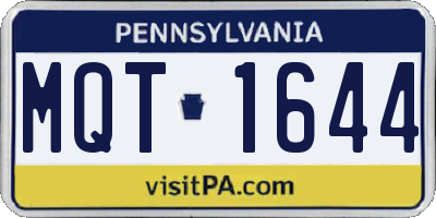 PA license plate MQT1644