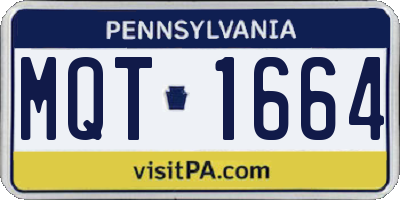 PA license plate MQT1664