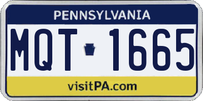 PA license plate MQT1665