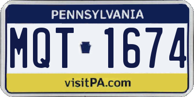 PA license plate MQT1674