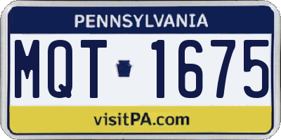 PA license plate MQT1675