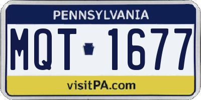 PA license plate MQT1677