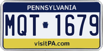 PA license plate MQT1679
