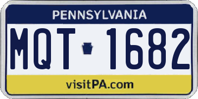 PA license plate MQT1682