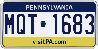 PA license plate MQT1683