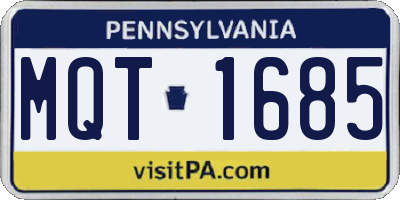 PA license plate MQT1685