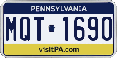 PA license plate MQT1690