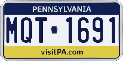 PA license plate MQT1691