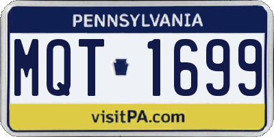 PA license plate MQT1699