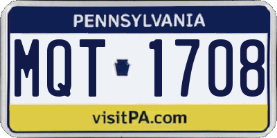 PA license plate MQT1708