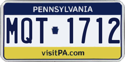 PA license plate MQT1712
