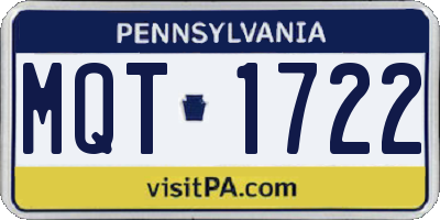 PA license plate MQT1722