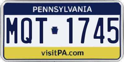 PA license plate MQT1745
