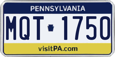 PA license plate MQT1750