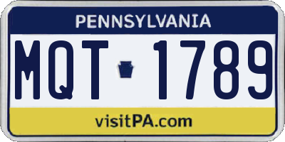 PA license plate MQT1789