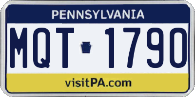 PA license plate MQT1790