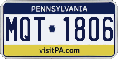 PA license plate MQT1806
