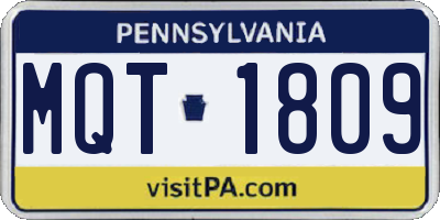 PA license plate MQT1809
