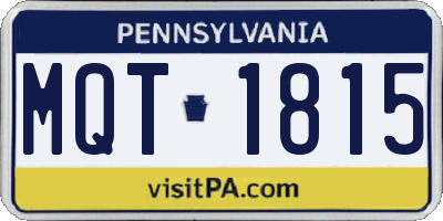 PA license plate MQT1815
