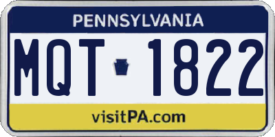 PA license plate MQT1822
