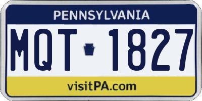 PA license plate MQT1827