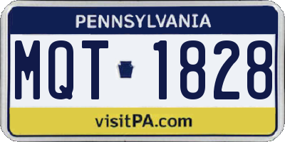 PA license plate MQT1828
