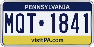 PA license plate MQT1841