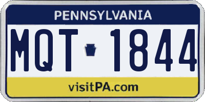 PA license plate MQT1844