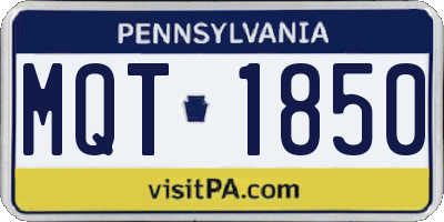 PA license plate MQT1850