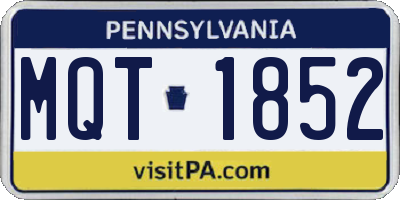 PA license plate MQT1852