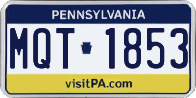 PA license plate MQT1853